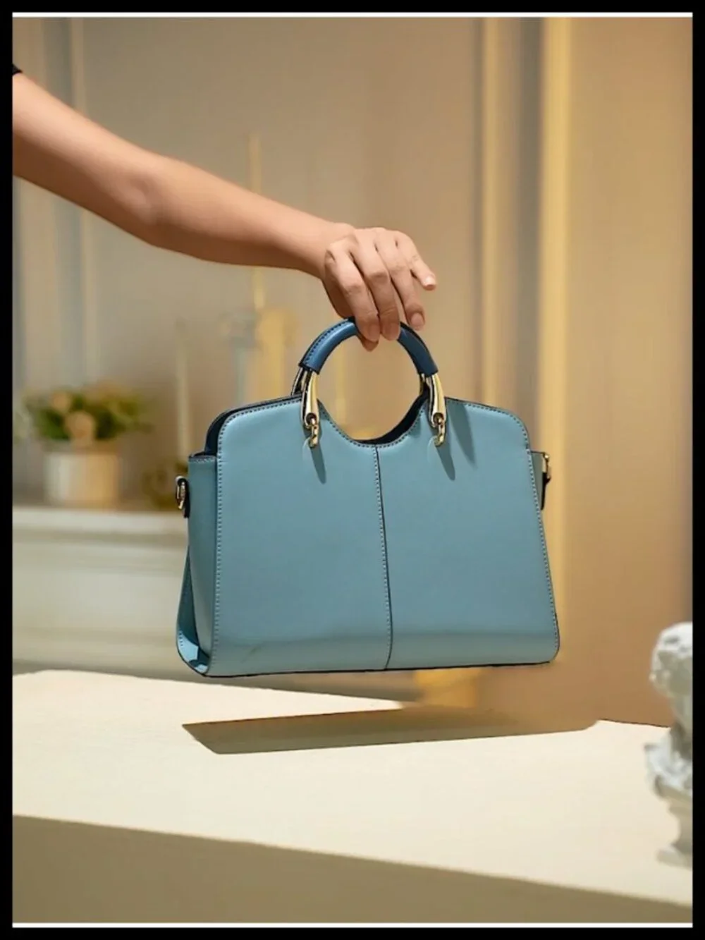 Genuine Leather Satchel Bag Women Tote Shoulder Handbag Crossbody